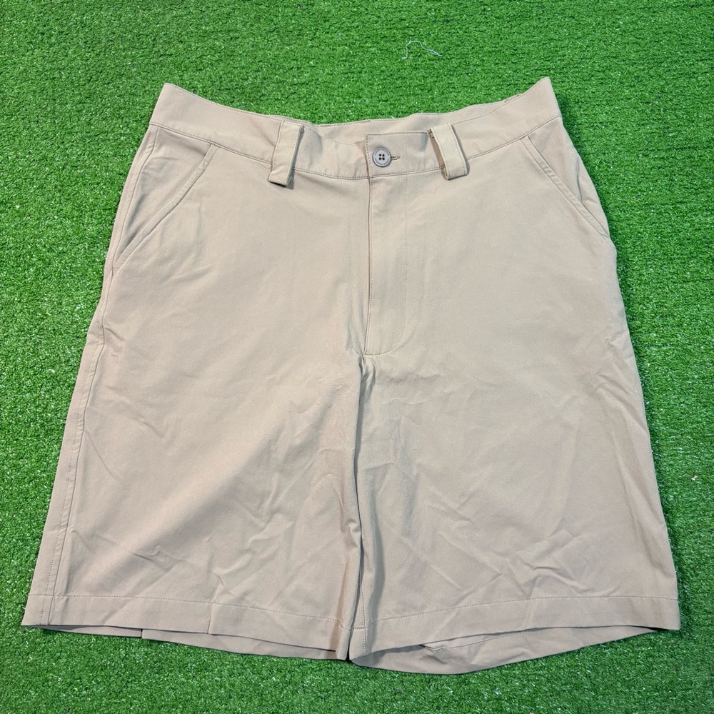 Under Armour Tan Men's Golf Shorts Size 32 Flat Front Chino Preppy
